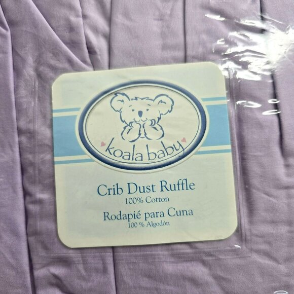 Koala Baby Crib Dust Ruffle Cotton 28 X 52 Inches Lavender Purple NIP JJ3978 - Picture 3 of 5